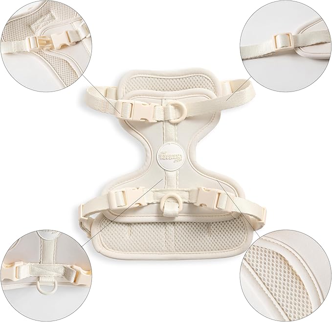 HNS1001L Arlo Small Adjustable Soft Padded No Pull Pet Harness with 3 Buckles and 3 Leash Clips, Bailey
