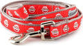 THE WORTHY DOG Stylish Sock Monkey Patterned Leash for Dogs, Solid Nickel Plated - Red, Small