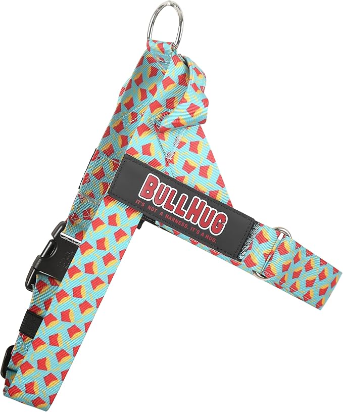 BULLHUG Adjustable Dog Harness– No Pull, No Choke – for English Bulldogs, French Bulldogs, Pugs & Broad-Chested Breeds – Easy, Safe Walks (Fries, XL)