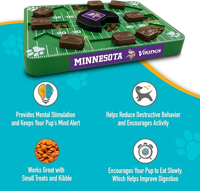 Pets First NFL Minnesota Vikings Puzzle, Interactive Dog Treat Puzzle Toy (Pack of 2)