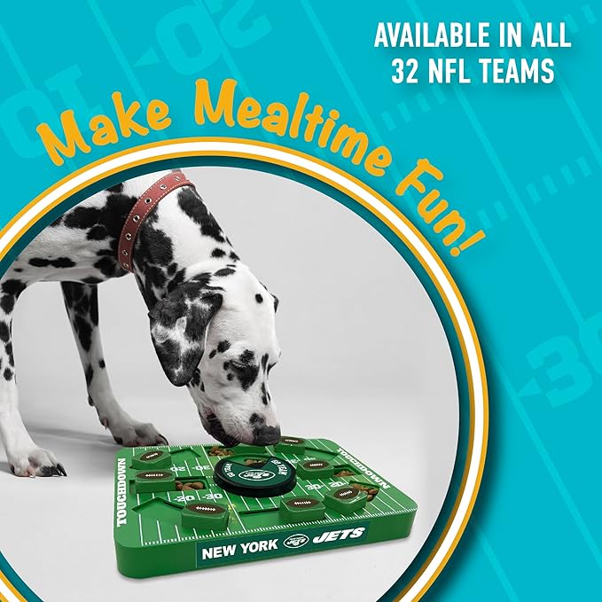 Pets First NFL New York Jets Large Puzzle Toy, Dog Puzzle Treat Toy, New Large Size, Interactive Dog Treat Toy, Dog Slow Feeding Toy