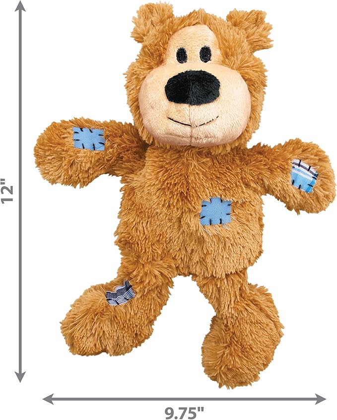 KONG XL 2 Pack - Soft Plush Dog Toy for Large Breeds - Durable, Cuddly & Squeaky - Perfect for Play & Comfort (Bear/Hippo)