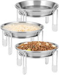 Upgrade Elevated cat Bowl, Raised Stainless Steel Cat Food and Water Dishes, Small Dog Bowl, Whisker Friendly, Anti-Vomiting, Neck Stress-Free, Non-Slip Stainless Steel Stand with 4 Legs- 3Pack