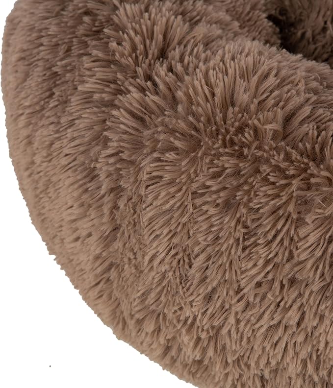 Best Pet Supplies Dog House Bed Crate Mat Tent Indoor Round Soft Plush for Small, Medium, and Large Breeds - Caramel, 24 x 24 x 7
