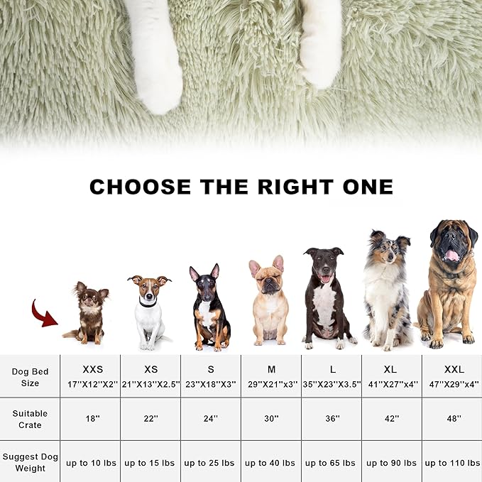 Bedfolks Waterproof Crate Bed, Plush Dog Kennel Pad with Removable Cover, Faux Fur, Washable, 41"x27", Sage Green