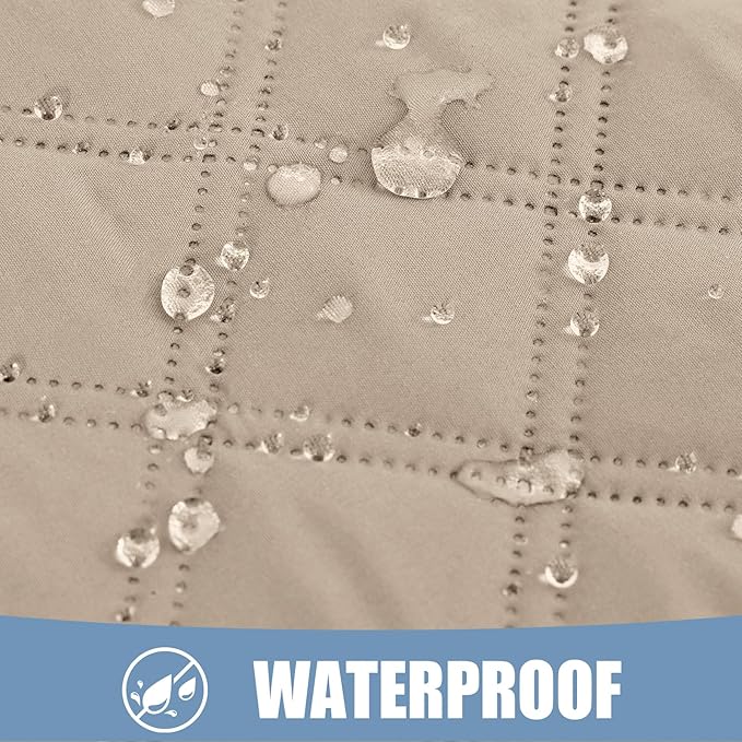 Smiry Waterproof Dog Bed Cover Pet Blanket, Soft Washable Dog Blanket for Furniture Bed Couch Sofa Reversible, Checkered (40"x50", Taupe/Taupe)