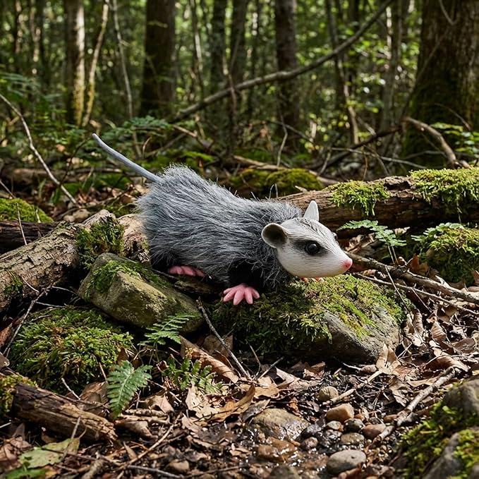 Realistic Opossum Dog Toy Plush Squeaky Toy for All Dogs Stuffed Animal Interactive for Cuddling Playing Puppy Teething Chewing to Keep Them Busy Best Birthday Gift