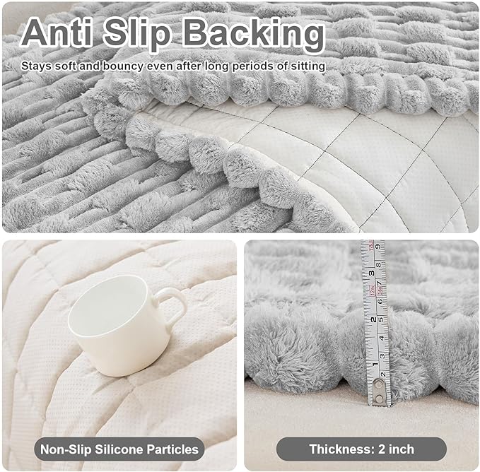 Couch Cover for Dogs, Non Slip Fuzzy Pet Couch Covers for Sofa,Pet Friendly Dog Mat for Couches and Sofas,Thick Soft Sofa Slipcovers Cushion Protector(Light Gray, 28" x 71"/70 x 180cm)