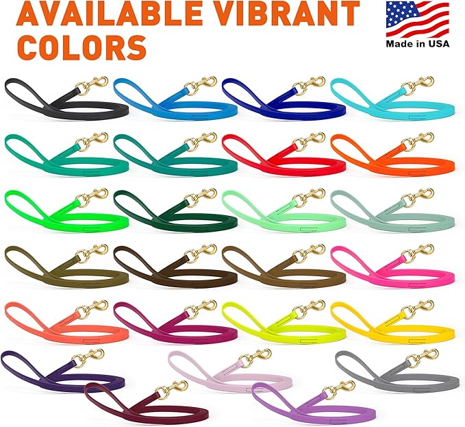 Viper Biothane K9 Working Dog Leash Waterproof Lead for Tracking Training Schutzhund Odor-Proof Long Line with Solid Brass Snap for Puppy Medium and Large Dogs, 10ft Amethyst Purple