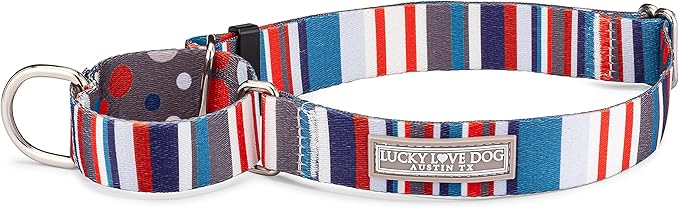 Lucky Love Dog - Adjustable Dog Collar with Easy Click Buckle for Medium, Durable, & Comfortable for Male & Female Dogs, Pet Collar for Puppies & Adult Dogs - Linus, Medium