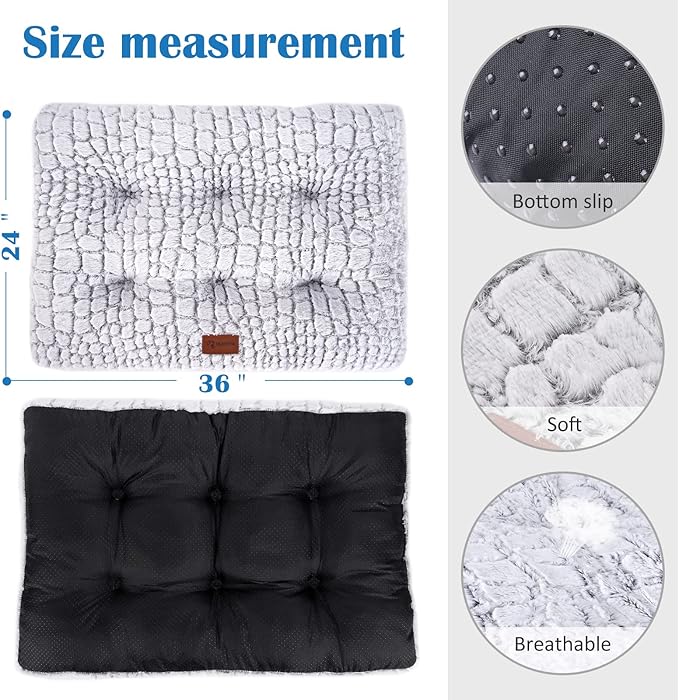 ULIGOTA Dog Bed Crate Mat Plush Kennel Pad for Small to Large Dogs - Soft, Anti-Slip, Comfy