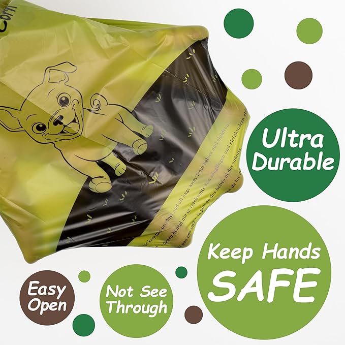 Greener Walker Poop Bags for Dog Waste-300 Bags,Extra Thick Strong 100% Leak Proof Biodegradable Dog Waste Bags(Green)