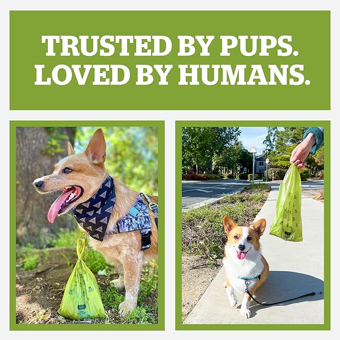 Pogi's Compostable Poop Bags with Easy-Tie Handles – Leak-Proof, Extra-Large, Made with Plants (Single Roll, 120-Count)