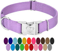 Country Brook Petz - Premium Nylon Dog Collar with Metal Buckle for Small Medium Large Breeds - 10+ Cool Colors (Medium, 3/4 Inch, Lavender)