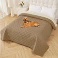 Smiry Reversible Waterproof Couch Covers for Sofa, Washable Dogs Pet Couch Covers for 3 Cushion Sofa Pet Friendly, Water Resistant Furniture Protector Slipcover, Geometric (82"x82", Camel/Beige)