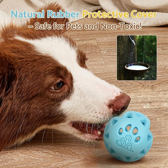 Interactive Dog Ball Cover, Dog Toy Puzzle Ball – Expands Toy Size for Extended Play. Made of Durable Natural Rubber for Tough chewers. (Blue)