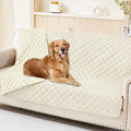 Smiry Waterproof Dog Bed Cover Pet Blanket, Soft Washable Dog Blanket for Furniture Bed Couch Sofa Reversible, Checkered (52"x82", Beige/Beige)