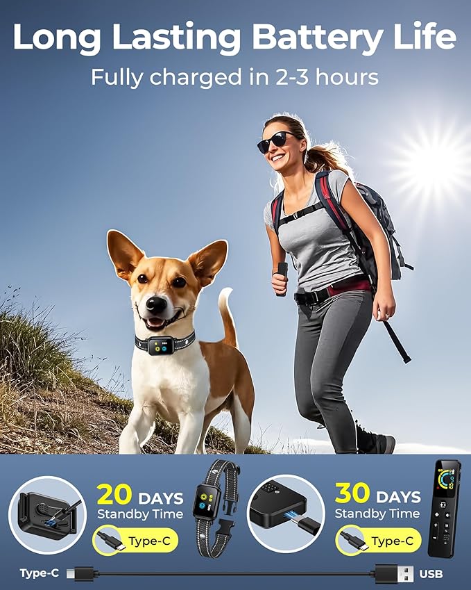 No Shock Dog Training Collar with Remote 3300FT, Humane Vibrating Dog Collar - Vibration & Beep Only | IPX7 Waterproof & Rechargeable | Fits for Small to Medium Dogs & Large Puppies