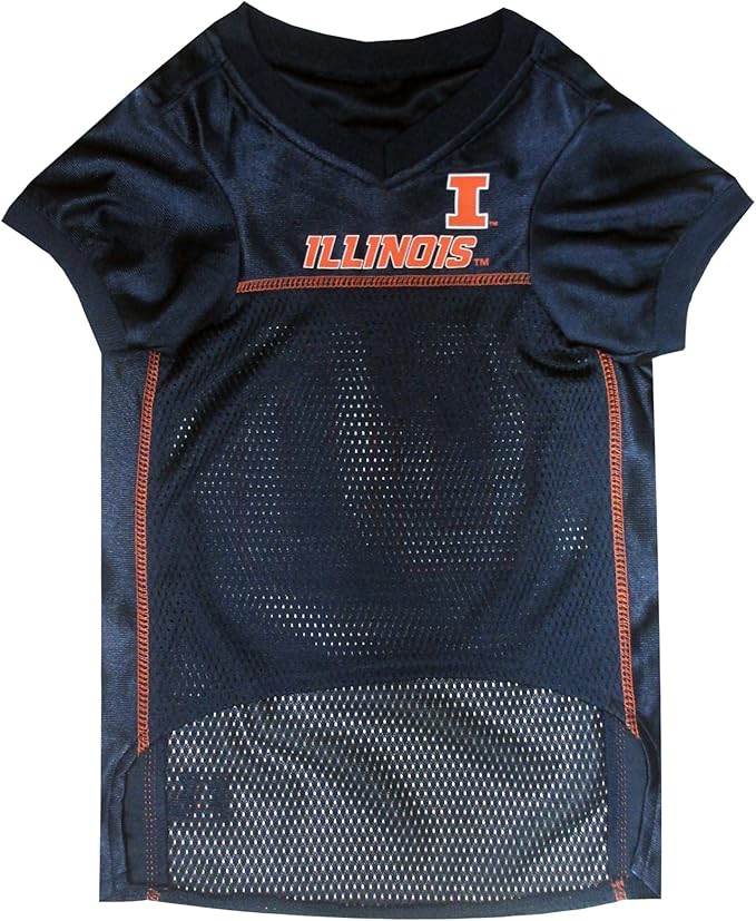NCAA College Illinois Fighting Illini Mesh Jersey for Dogs & Cats, Medium. Licensed Big Dog Jersey with Your Favorite Football/Basketball College Team (Pack of 2)