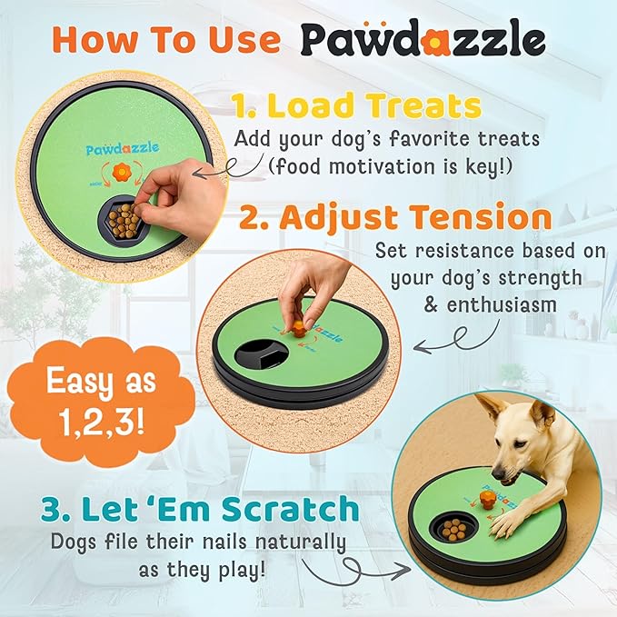 Pawdazzle Adjustable Dog Nail Scratch Board with Treat Box – Interactive Dog Nail File Scratch Pad | Built-in Treat Dispenser | Non-Slip | Stress-Free Nail Care for Dogs