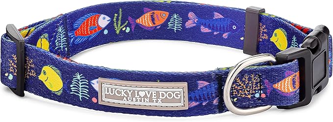 Lucky Love Dog - Adjustable Dog Collar with Easy Click Buckle for Small Dogs, Durable, & Comfortable for Male & Female Dogs, Pet Collar for Puppies & Adult Dogs - Mackey, Small