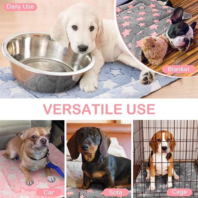 VitalCozy 4 Pcs Dog Crate Pads, Ultra Soft Warm Washable Anti-Slip Kennel Bed Mat for Pets, Reversible, Replaceable, Cozy Cage Liner for Small Medium Large Dogs and Cats(20 x 30 x 1.6 Inch,Colorful)