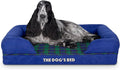 The Dog’s Bed Orthopedic Memory Foam Dog Bed with Bolsters, Oxford Fabric, Black Watch Tartan, Medium