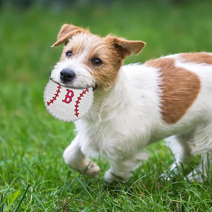 Pets First MLB Boston RED SOX Hard-Nylon Bacon-Flavored Baseball Chew Toy, Indestructible Dog and Cat Chewy Toy, Tug, Fetch Toy, Sporty Fun Toy for Dogs