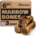 K9warehouse USA Marrow Bones for Dogs – All-Natural 5-6" Beef Bone Marrow Dog Treats – Long Lasting Bones for Aggressive Chewers – High-Protein Chews for Small, Medium, Large & Extra Large Breeds