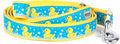 THE WORTHY DOG 5 FT Nylon Dog Leash for Small to Medium Dogs, Metal Quick Clip, Rubber Duck Pattern, Blue, Small