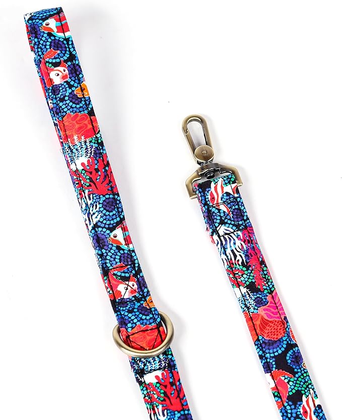 Organic Cotton Dog Leash for Small,Medium and Large Breed,Brass Hardware Pet Leash for Walking,Running and Training 6FT