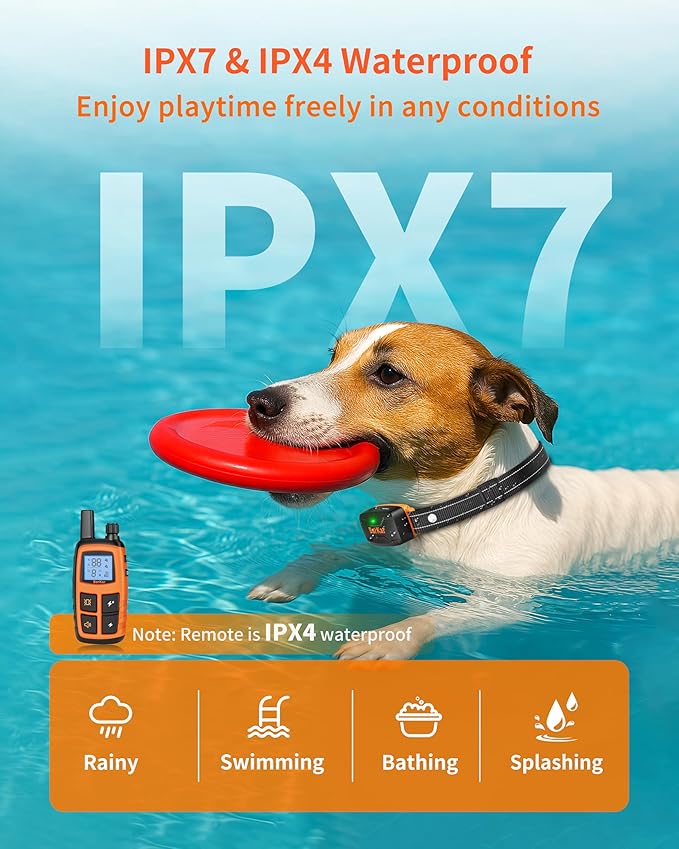BarKar Dog Shock Collar with 4 Training Modes, IPX7 Waterproof Dog Training Collar with IPX4 Remote, 2600FT Electric Collar with Beep, Shock, Vibration & Shock Boost for All Breeds