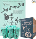 Home Compostable Dog Poop Bags, Plant-Based Dog Waste Bags, Extra Thick & Leak Proof, Unscented Flat Bags, Eco-Friendly 9 x 13 Inches, 75 Count