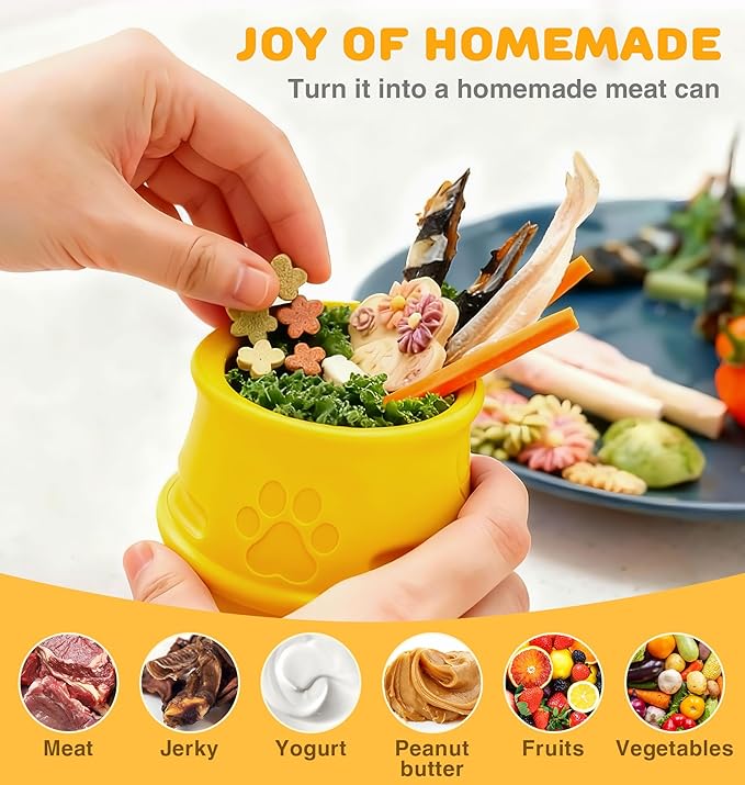 Dog Enrichment Toys, Interactive Puzzle Toys for Dogs-Long-Lasting Nature Rubber & Durable, Dog Toys to Keep Them Busy,Holds Kibble-Treats Frozen Treat Toy for Dog, Lemon,M