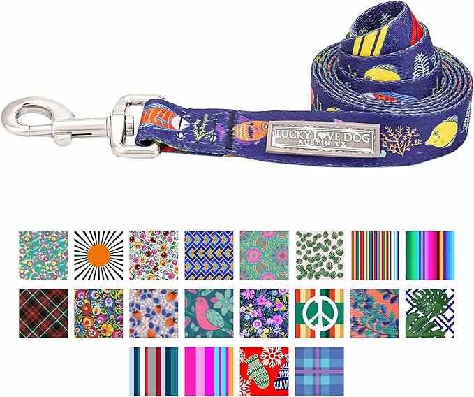 Lucky Love Dog Leash – Soft, Durable, and Comfortable Leash with Vibrant Patterns – Stylish and Long Lasting for Small Male and Female Dogs – Mackey, Small