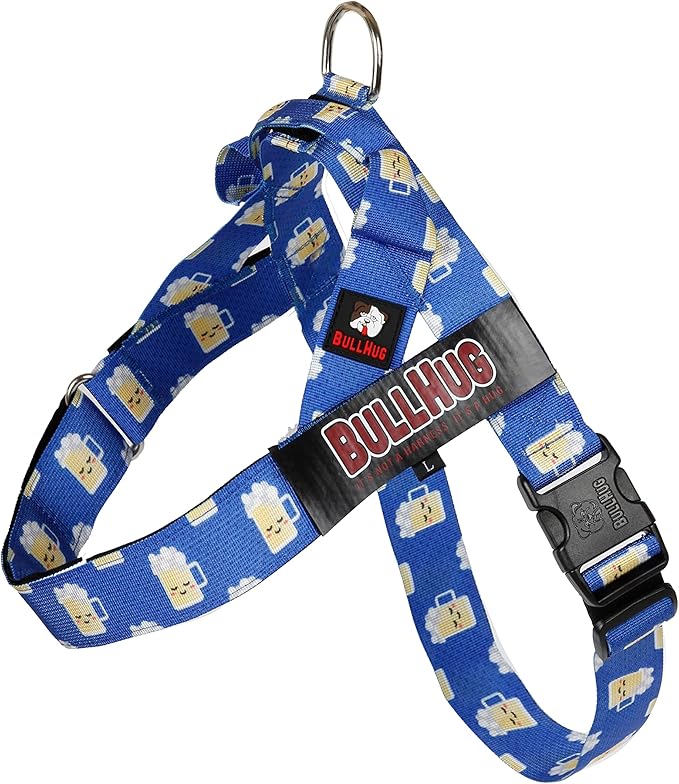 BULLHUG Adjustable Dog Harness– No Pull, No Choke – for English Bulldogs, French Bulldogs, Pugs & Broad-Chested Breeds – Easy, Safe Walks (Mug, Small)