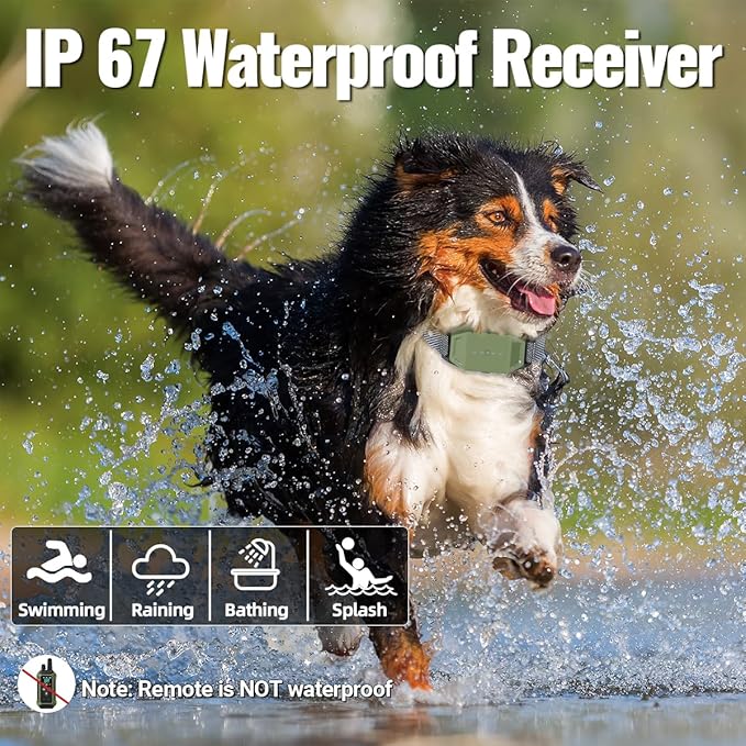 Shock Collar with Remote Control for Dogs, IP67 Waterproof Collar with Beep, Vibration, Safe Shock, Keypad Lock, Shock Collar for Dogs E-Collars for Large Medium Small Dog (10-120Lbs)