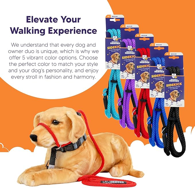 Heather's Heroes The Sidekick No-Pull Leash, Red, Mini