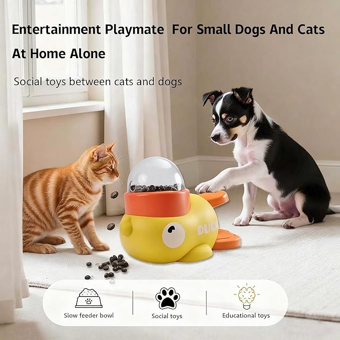 Duck Treat Dispenser for Dogs to Train Problem-Solving Skills,Dog Slow Feeder Puzzle Toy Prevents Bloating, Interactive Treat Dispensing Toy for Small Cats,Dogs,Other Pets