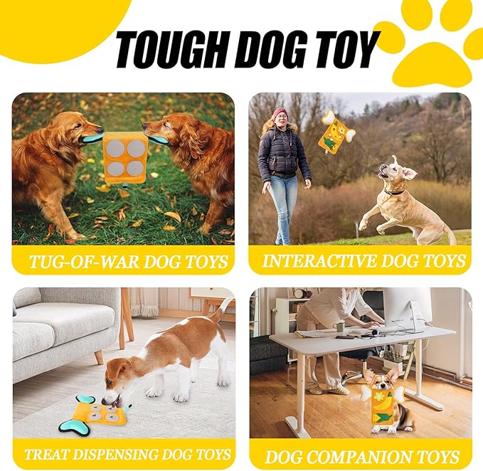 Melede Dog Puzzle Toy, Tough Plush and Nylon Fabric Puzzle Dog Toy, Stimulating Dog Toys, Dog Squeak Toys
