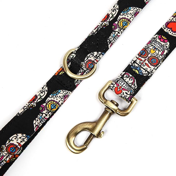 Organic Cotton Dog Leash for Small,Medium and Large Breed,Brass Hardware Pet Leash for Walking,Running and Training 6FT