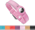 BelleBête & Co. AirTag Dog Collar – Pet Tracking Collar with Patented Anti-Loss Design, Durable and Reinforced Nylon, All-Day Comfort, Stylish Color for Medium and Large Dogs (Pink, L: 16.9"-19.7")