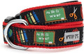 THE WORTHY DOG Collar for Large Dogs, Adjusts 18-24 inches, Durable Nylon Webbing, Quick Release Buckle, K9 College Pattern, Black, X-Large