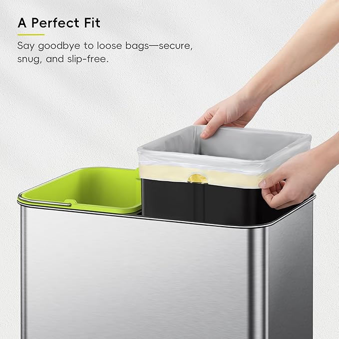 EKO 9.3 Gallon / 30–35 Liter Drawstring Trash Bags, 110 Count Heavy-Duty Tall Kitchen Garbage Can Liners, Extra-Strong Leak-Resistant, Unscented, White, Code K