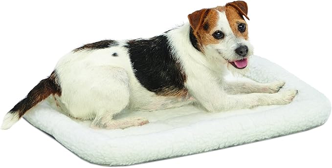 MidWest Homes for Pets QuietTime Dog Bed – White Fleece Bolster, Ultra-Soft and Machine Washable, Fits 24-Inch Crates and Carriers, for Small Breed Dogs