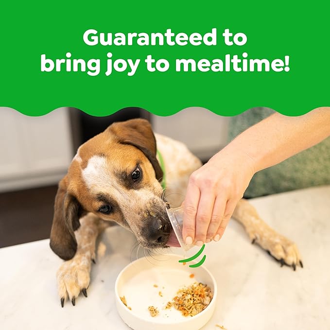 Greenies Smart Topper High Protein Wet Mix-in for Dogs, Duck, Broccoli, Carrots & Barley Recipe in Vitabroth Broth - Bone Broth + Vitamins E & B1, 10 Count