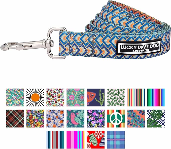 Lucky Love Dog Leash – Soft, Durable, and Comfortable Leash with Vibrant Patterns – Stylish and Long Lasting for Large Male and Female Dogs – Murphy, Large