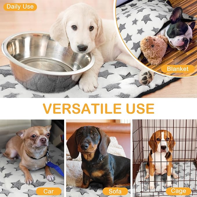 VitalCozy 4 Pcs Dog Crate Pads, Ultra Soft Warm Washable Anti-Slip Kennel Bed Mat for Pets, Reversible, Replaceable, Cozy Cage Liner for Small Medium Large Dogs and Cats(18 x 24 x 1.6 Inch,White)