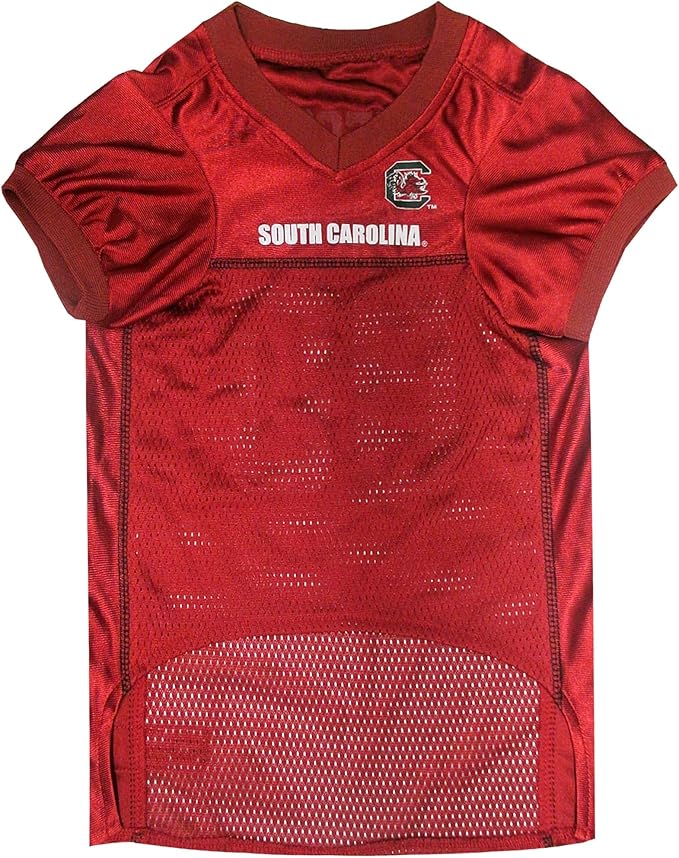 Pets First NCAA College South Carolina Gamecocks Mesh Jersey for DOGS & CATS, Medium. Licensed Dog Jersey with your Favorite Football/Basketball College Team
