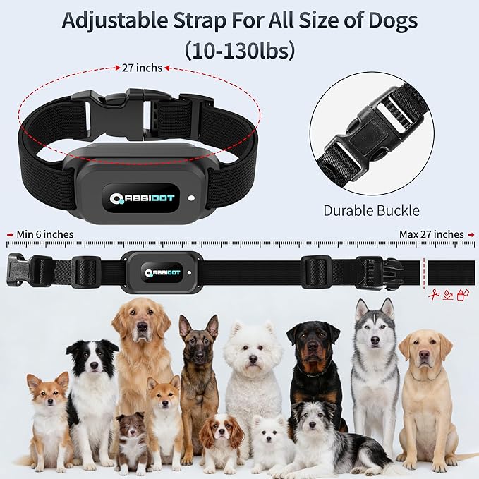 ABBIDOT Dog Shock Collar, 4100FT Dog Training Collar with Remote，IPX7 Waterproof Rating，6 Training Modes (Beep, Vibration, Safe Shock), Enhanced Night Light, Rechargeable E-Collar for Dogs 10-120 lbs